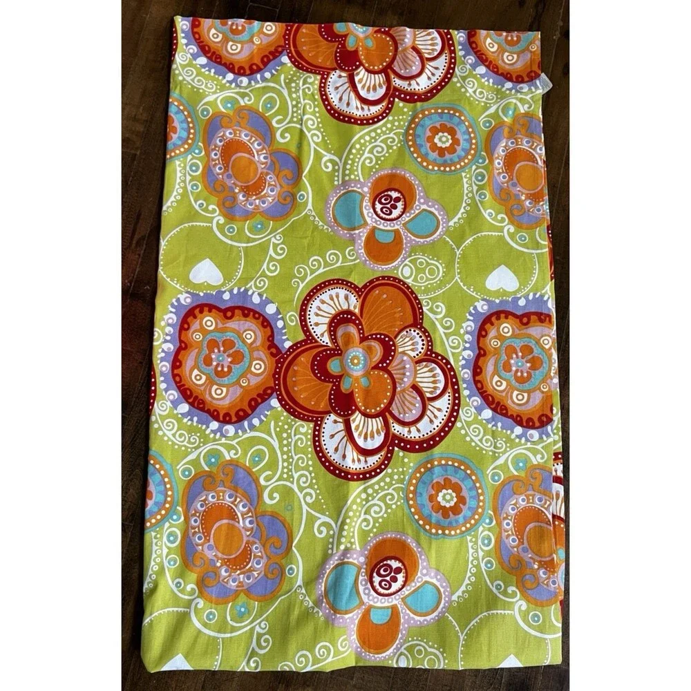 2 panels Pier 1 Imports Colorful Boho Cotton FLOWER Curtains Drape spring floral